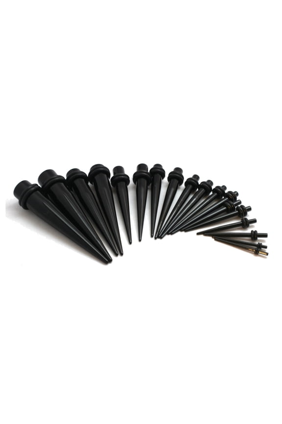 Black EAR STRETCHING KIT TAPERS 00-14g -18pc set