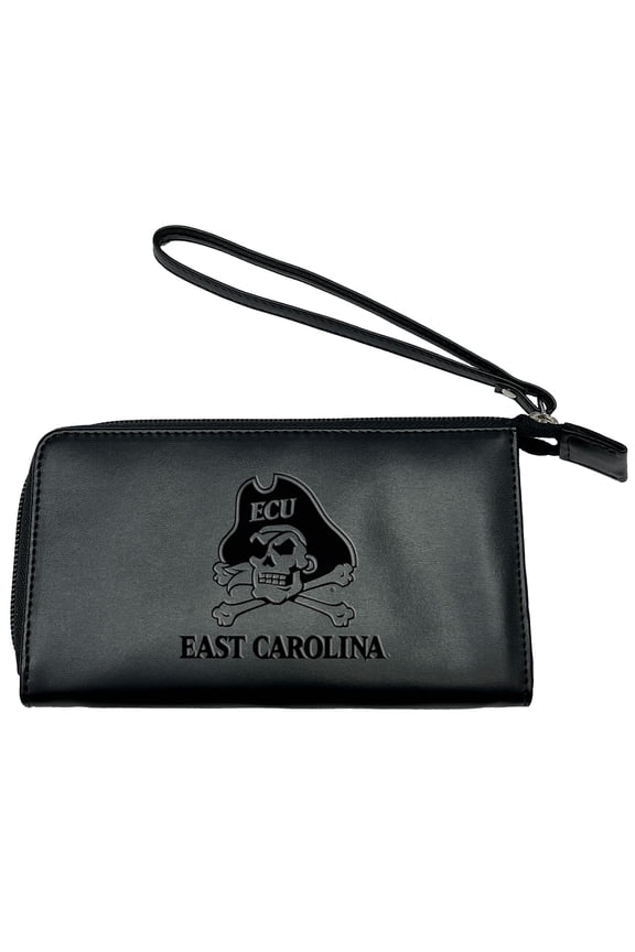 Black ECU Pirates Cell Phone Wristlet Wallet