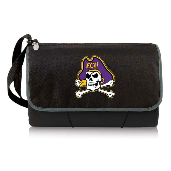 Black ECU Pirates Outdoor Picnic Blanket Tote