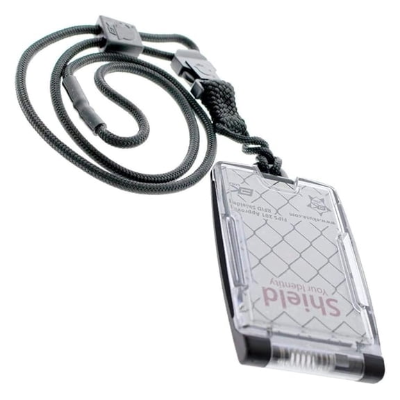 Black EK Hander Shielded ID Badge Holder with Detachable Lanyard (10983) by EK USA