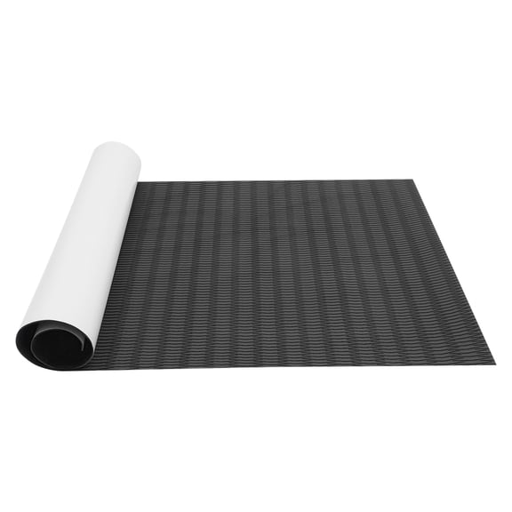 Black EVA Boat Deck Mat 7.87x3.87ft - Non-Slip Diamond Pattern, Waterproof, 5mm Thick with Adhesive Backing for Yacht/RV/Boats