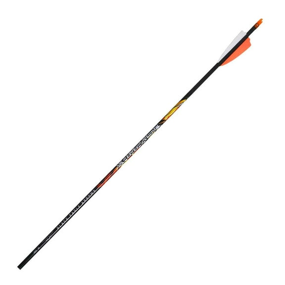 Black Eagle Spartan Arrows, 18/64" Factory Fletched, 2.5" Shield Cut, .001" Straightness, 6 Pack, 350 Spine, High-Modulus Carbon, Optimized for Velocity and Accuracy (33853)