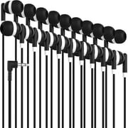 Black Earbuds 10 Pack Headphones, Stereo Sounds in-Ear Tangle Free Wired Earphones Compatible with iPhone, iPod, iPad, MP3, Samsung, and Most 3.5mm Jack, Bulk W