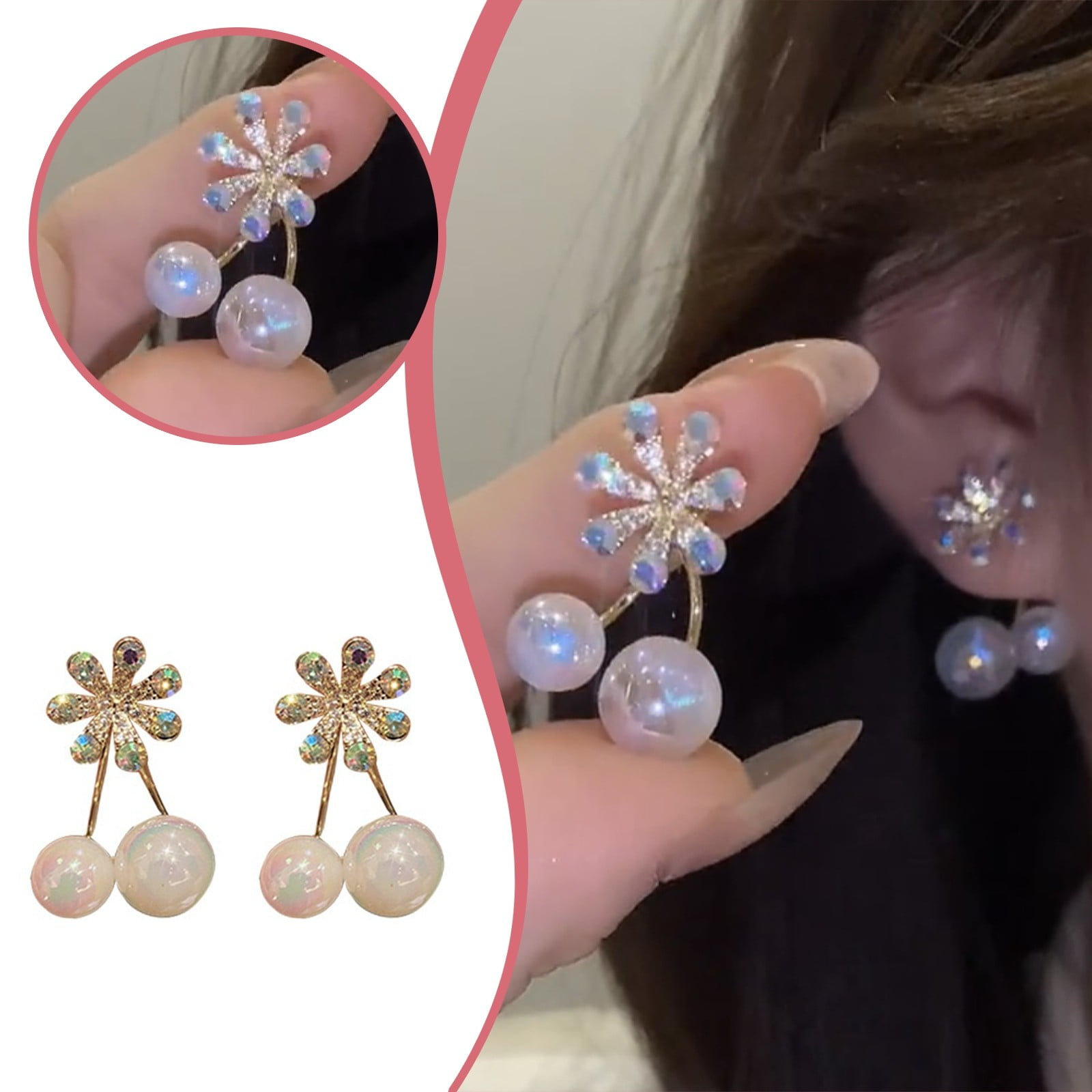 Black Earrings For Women French Fashion Design Small And Versatile