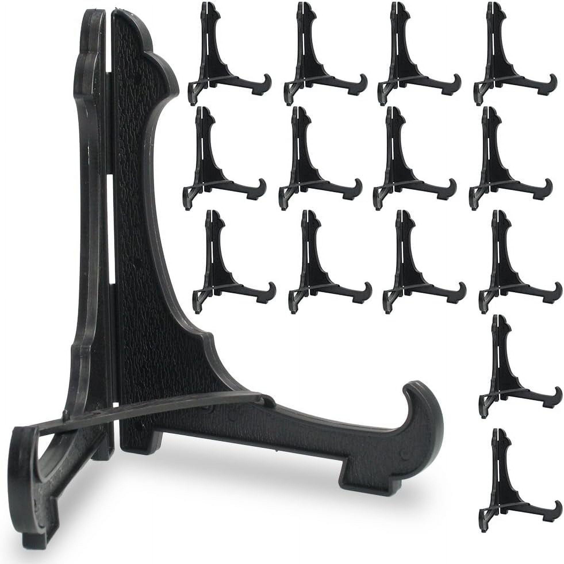 Black Easel Set of 15 Plastic Easels with Adjustable Locking Bar