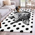 thumbnail image 1 of Black Easter Area Rug 4'x6', Spring Country Cute Bunny Polka Dot Washable Non-Slip Rugs, Low Pile Large Carpet for Living Room Bedroom Dining Room Kitchen Office Indoor Mat, 1 of 9