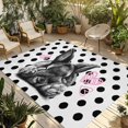 thumbnail image 1 of Black Easter Outdoor Rug for Patio/Deck/Porch, Non-Slip Large Area Rug 5 x 8 Ft, Spring Modern Cute Bunny Polka Dot Indoor Outdoor Rugs Washable Area Rugs, Reversible Camping Rug Carpet Runner, 1 of 8