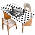 thumbnail image 1 of Black Easter Table Cloths for 3 Foot Rectangle Tables, Spring Country Cute Bunny Polka Dot Patio Waterproof Elastic Fitted Tablecloths, Washable Rectangular Table Cover for Camping, 1 of 8