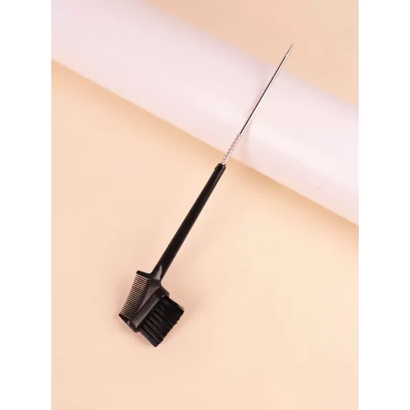 Black Edge Control Brush With Steel Pin Comb For Hair Styling