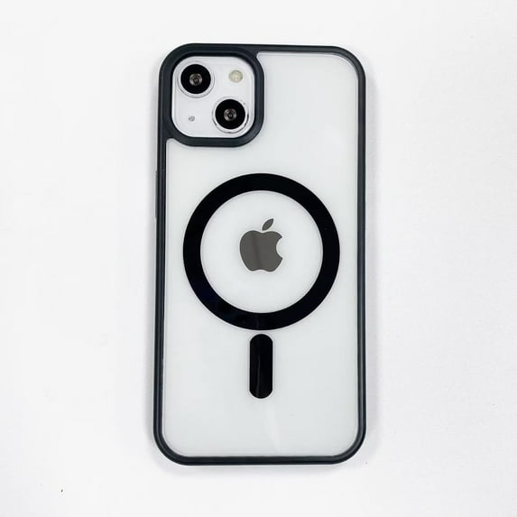 Black Edge Phone Case, Support MagSafe Wireless Charging, Shockproof Clear Case for iPhone 11 Pro Max