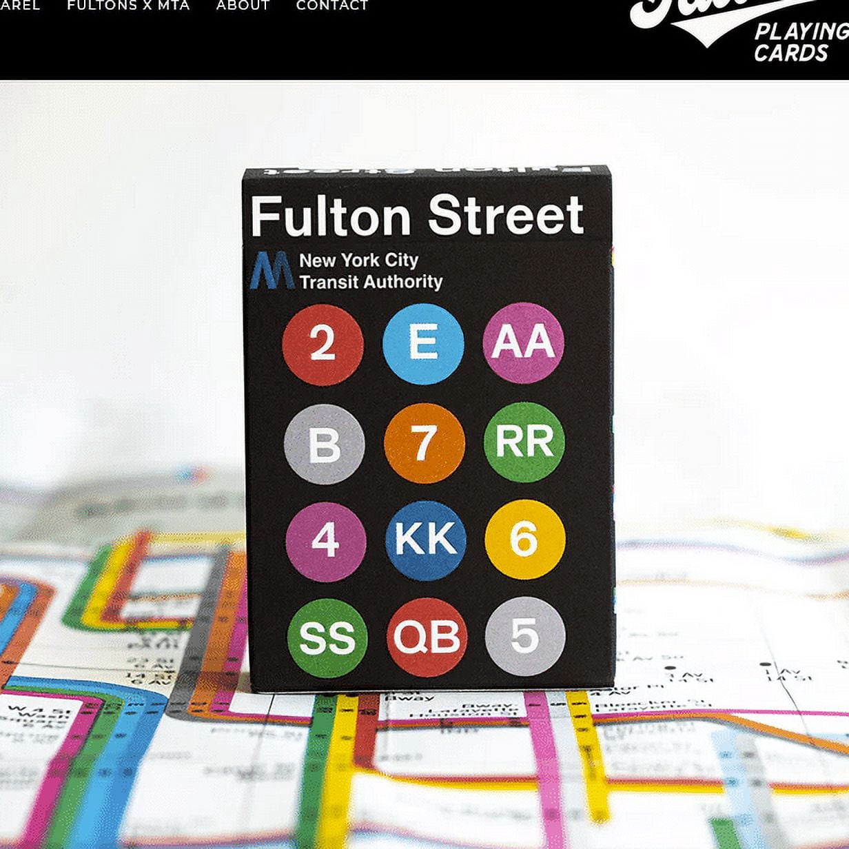 Black Edition Fulton Street MTA Playing Cards (1972 Vignelli Map)