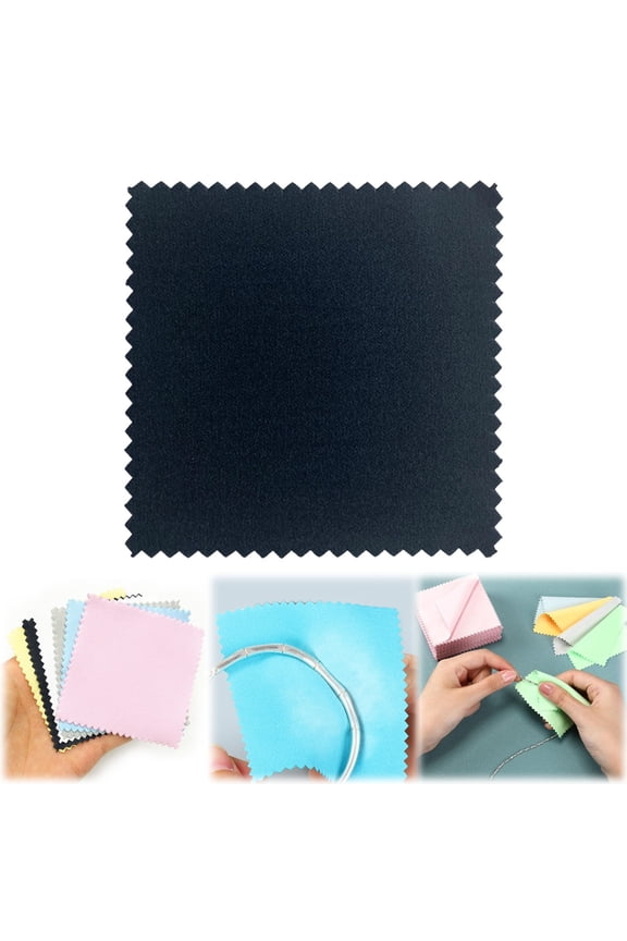 Black Edition Polishing Cloth – Dusknt Sunshine Bulk Pack for Silver, Gold, Brass & Copper Jewelry, Keep Jewellery Shiny & Tarnish-Free, Spring Jewelry Care Essential (Style Black)