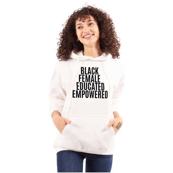 Black Educated Empowered Feminist Women Plus Size Graphic Pullover Hoodie Brisco Brands 2X