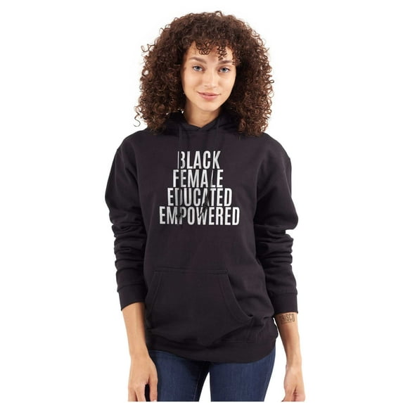 Black Educated Empowered Feminist Women Plus Size Graphic Pullover Hoodie Brisco Brands 5X