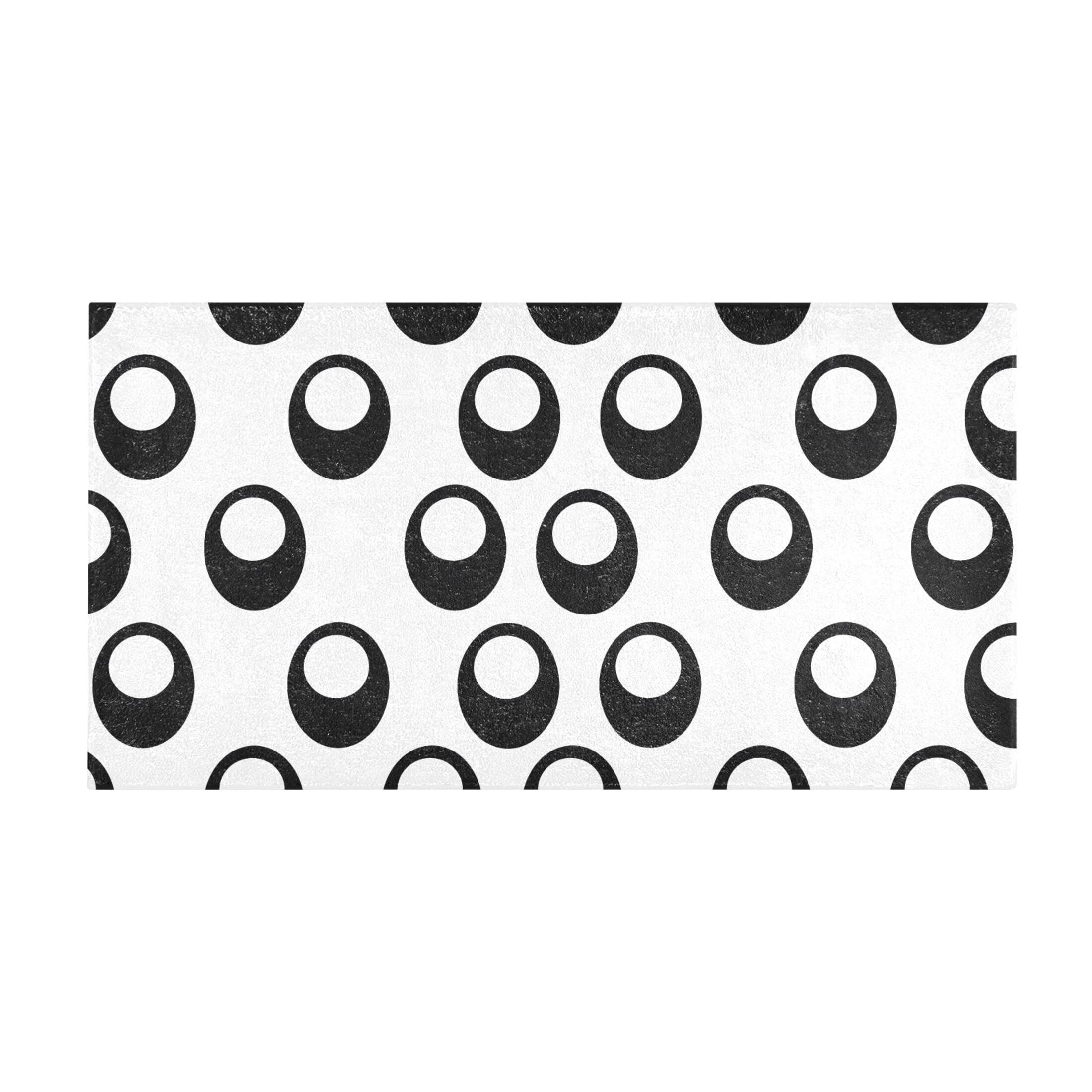 Black Egg Pattern Bath Mat 39x20 Inch Soft Absorbent Non-Slip Plush ...