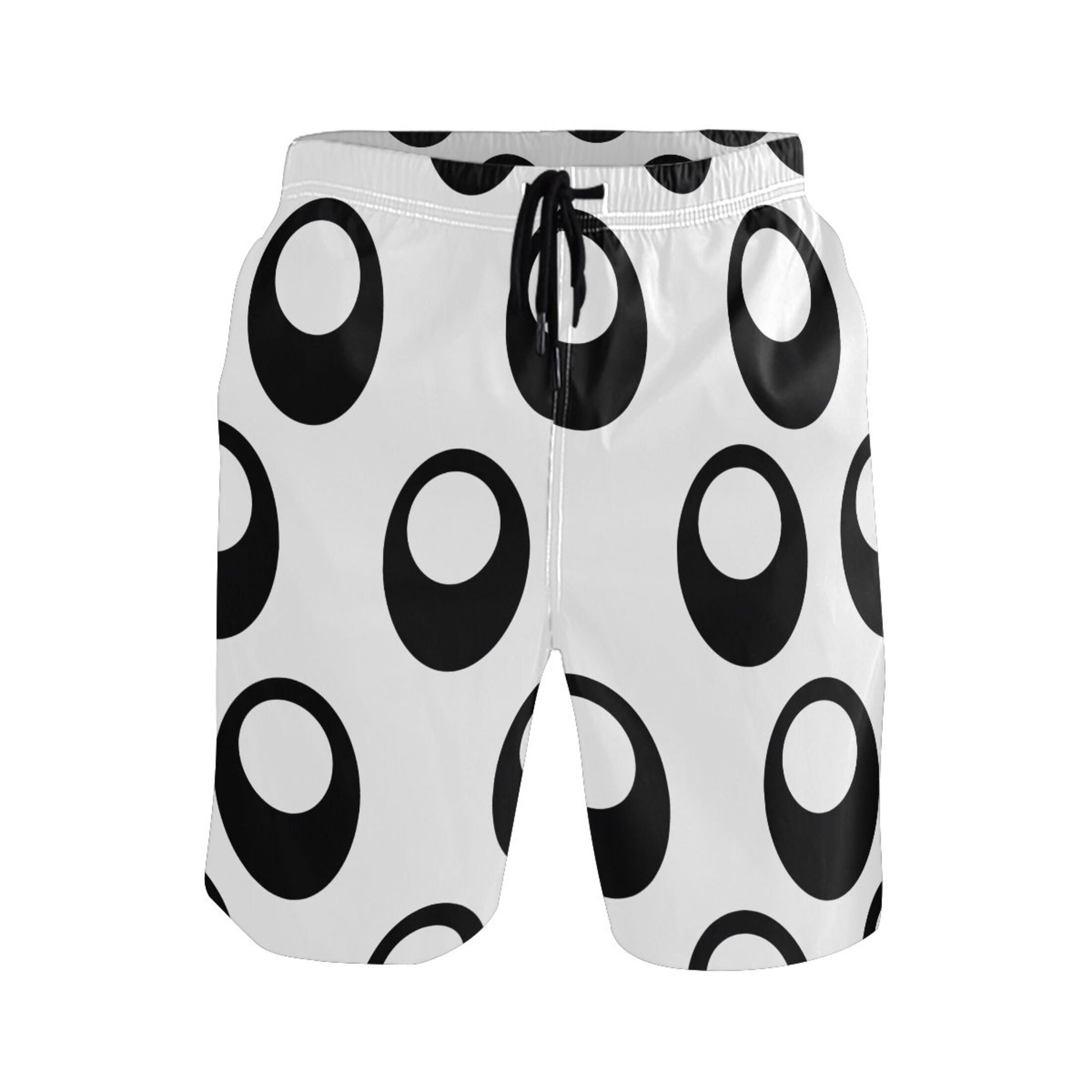 Black Egg Pattern Mens Swim Trunks Quick Dry Board Shorts Breathable ...