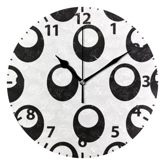 Black Egg Pattern Wall Clock 10in Round Artistic Oil Painting Home Decor Desk Table Clock
