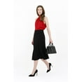 thumbnail image 1 of Black Eight Gore Calf Length Midi Skirt for Every Occasion, 1 of 5