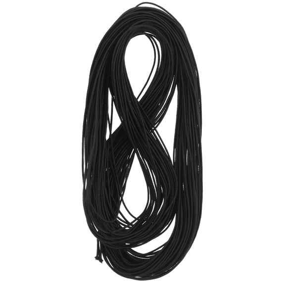 Black Elastic Cord for Jewelry Making 0.8 mm Chinlon and Rubber Durable Braided Necklace and