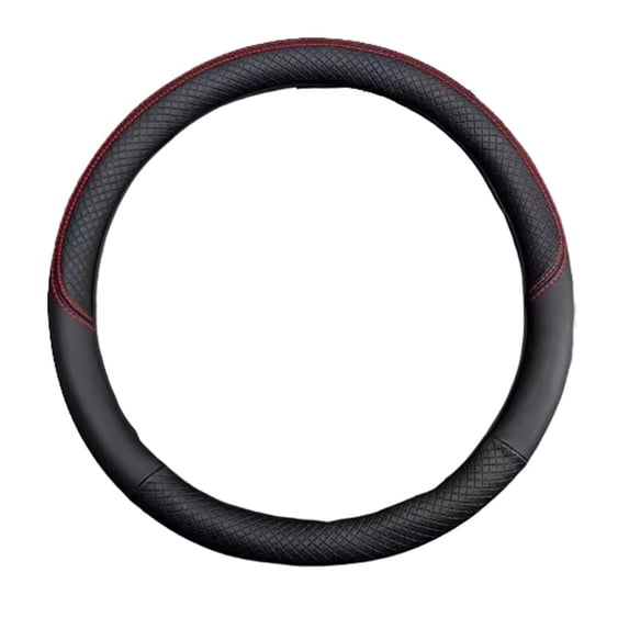 Black Elastic Steering Wheel Cover, Leather Non Slip Universal Fit for Cars, Breathable Honeycomb Mesh Summer Winter Use, No Inner Ring, 1Pcs