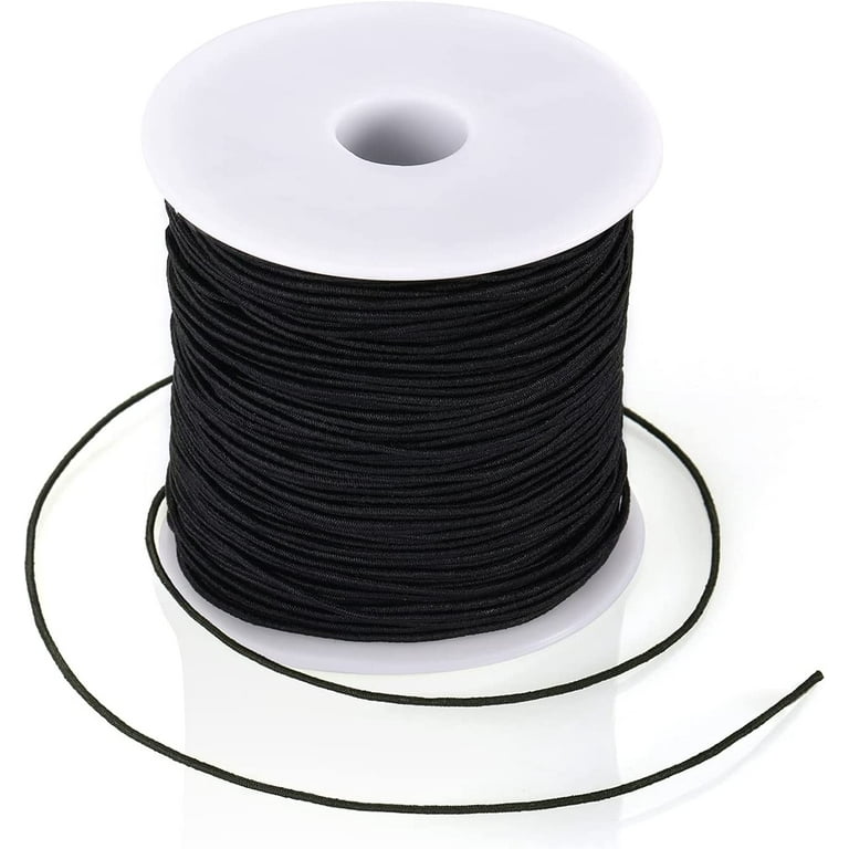 1mm Elastic Cord for Jewelry Making, 397 FT Black and Clear Elastic String  Stretchy String for Bracelets Making, with Beaded Needle and Scissors