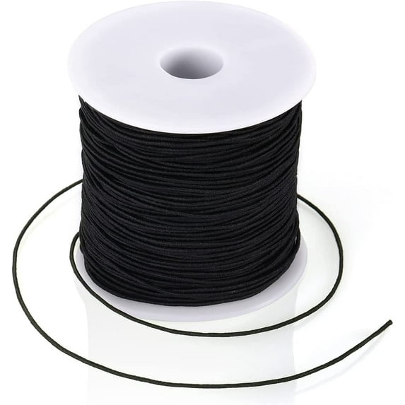 Black Elastic String for Bracelets 1.5 mm Elastic Cord Thread for Jewelry Making 100 Meters