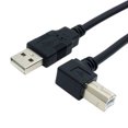 Black Elbow 90 USB Printer Power Cable USB 2.0 AB Male to Male Scanner