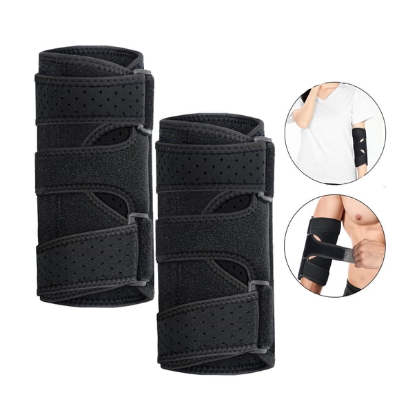 Black Elbow Brace,Elbow Sleep Support,Elbow Splint,Adjustable Stabilizer with 2 Removable Metal Splints for Cubital Tunnel Syndrome,Tendonitis,Ulnar Nerve,Tennis, for Men and Women