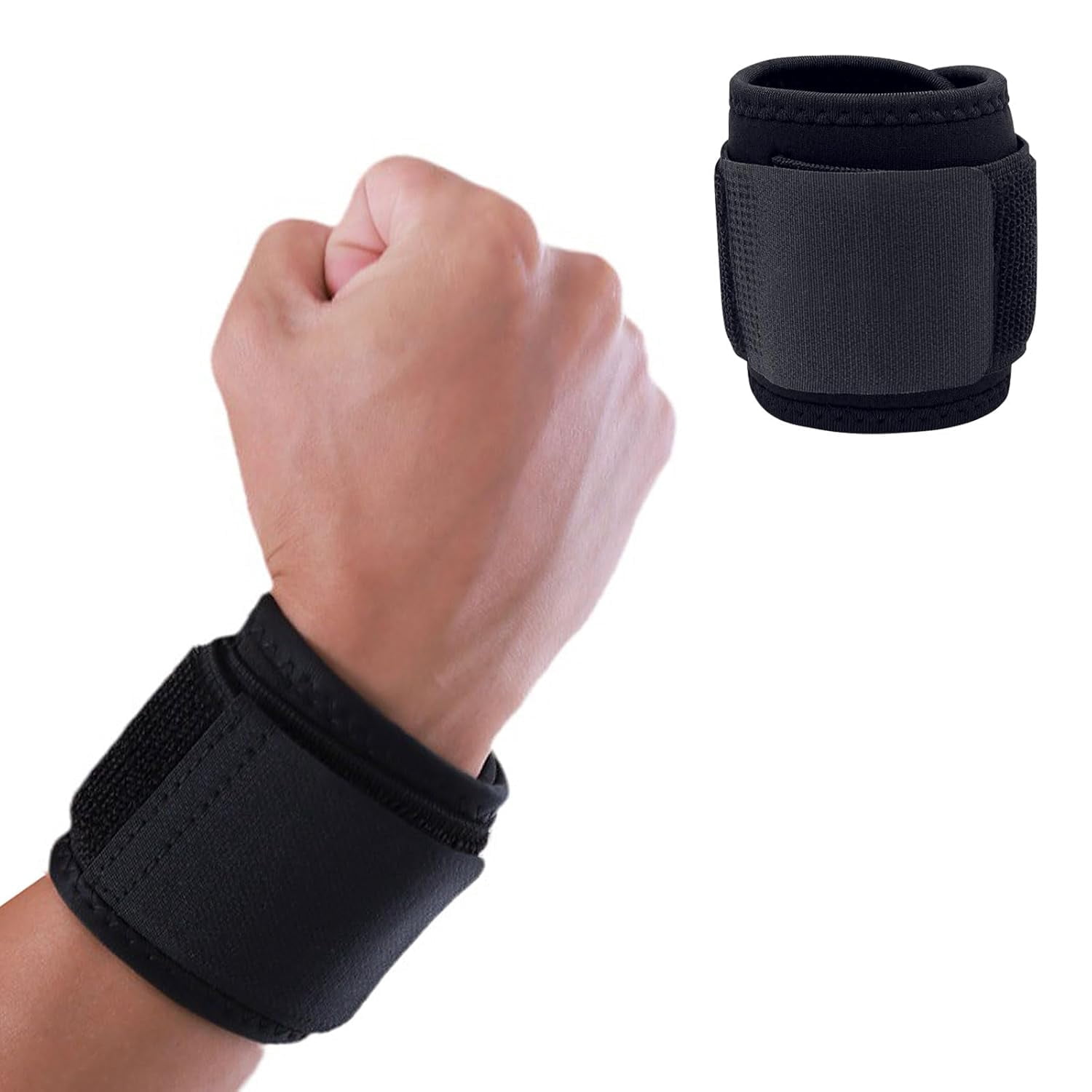 Black Elbow Brace for Tennis- Adjustable Arm Strap Support for Men and Women - Provides Effective Compression and Support for Tennis Elbow and Golfer's Elbow, Great Support for Forearm, 1PK