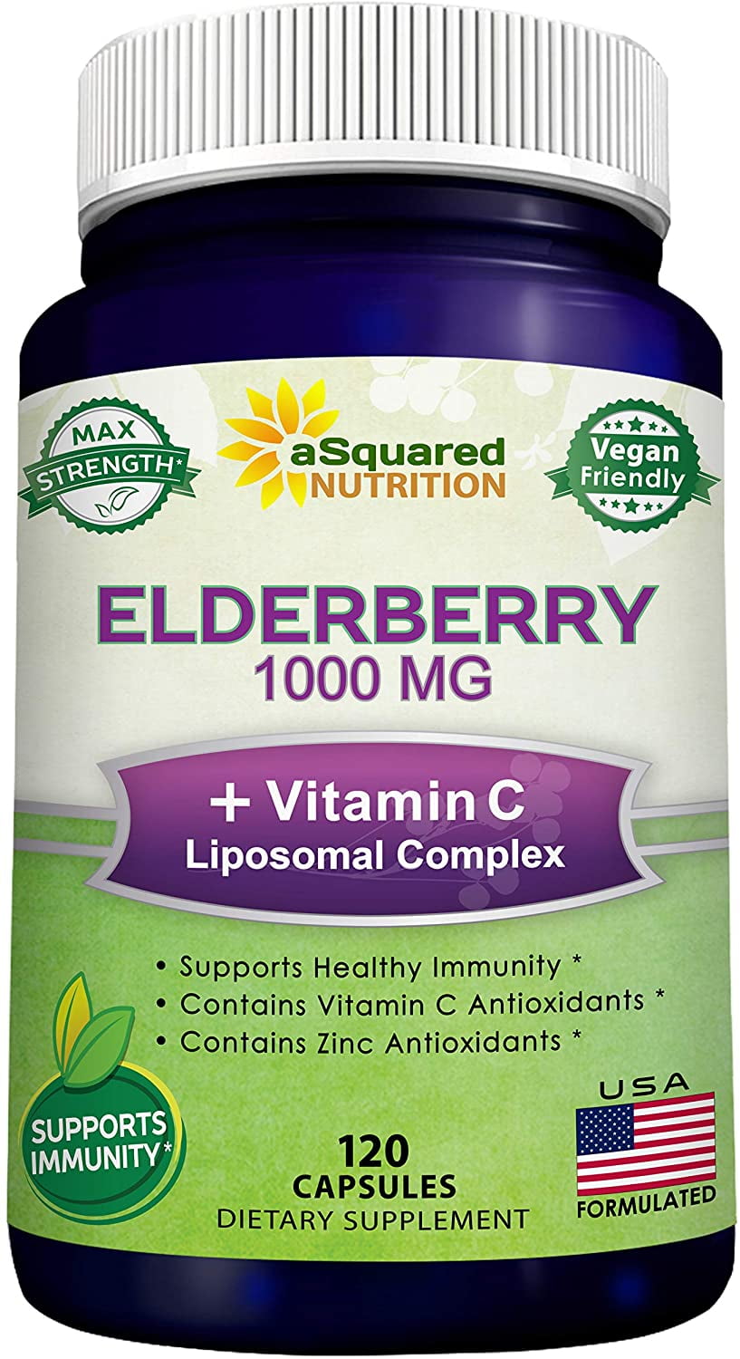 Black Elderberry Capsules with Vitamin C & Zinc Supplement Elderberry