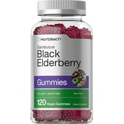 Black Elderberry with Zinc & Vitamin C | 120 Vegan Gummies for Men and Women | Berry Flavor | by Horbaach