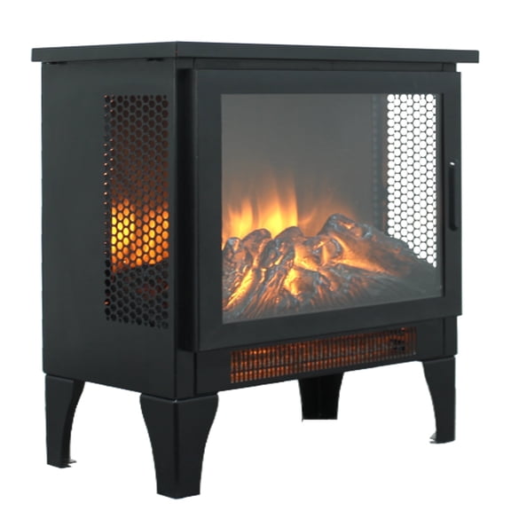 Elleree 5000 BTU Electric Fireplace Stove with Adjustable 3D Realistic Flame,1400W /700W Freestanding Electric Heater for Indoor Use