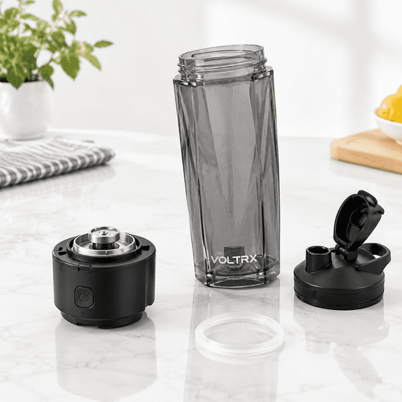 Black Electric Protein Shaker Bottle, 24 Oz Tritan Portable Mixer Cup, USB Rechargeable Vortex Blender