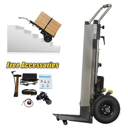RXFSP Heavy Duty Collapsible Electric Stair Climber 880lb Capacity 1200W Motor Folding Dolly Cart
