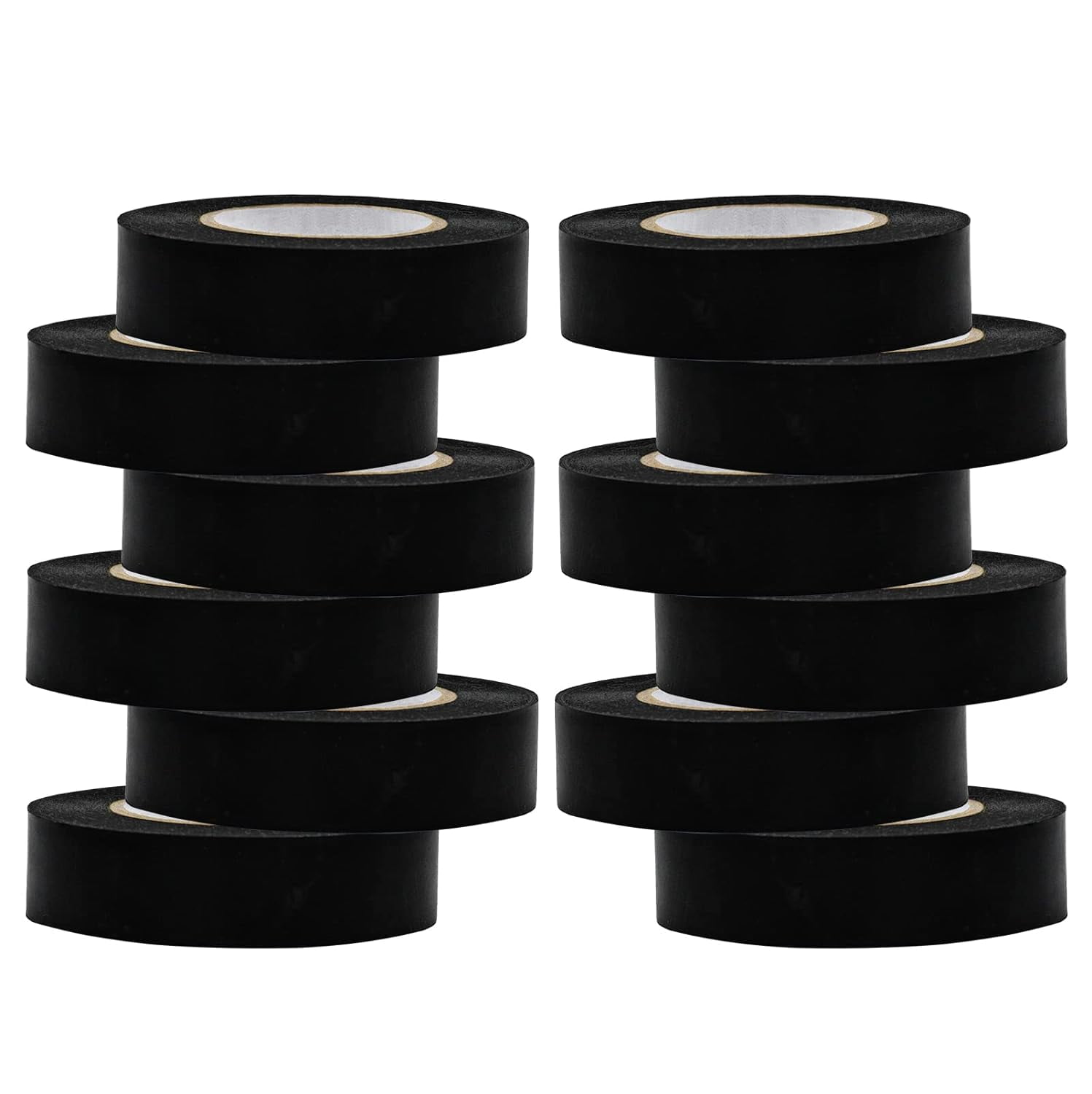 Black Electrical Tape 12 Pack, .75 In X 66 Ft, Bulk Industrial Grade