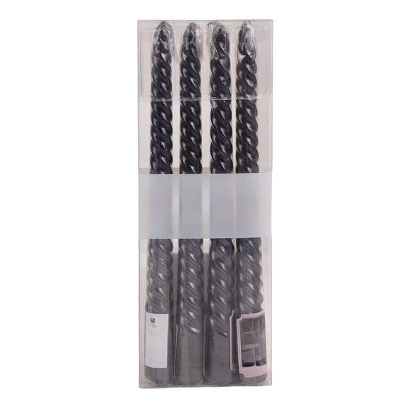 Black Electroplated Thread Candles 4 Pc 10 Inch Taper Candles For Easter Wedding Party Table Centerpiece Decoration Dripless Long Burning
