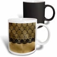 thumbnail image 1 of 3drose, Black Elegant Floral Lace on Luxury Chic Gold Metal Background, 11oz Magic Transforming Mug, 1 of 7