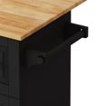 Black Elegant Kitchen Island Cart with Spice Rack Towel Rack 2 Door