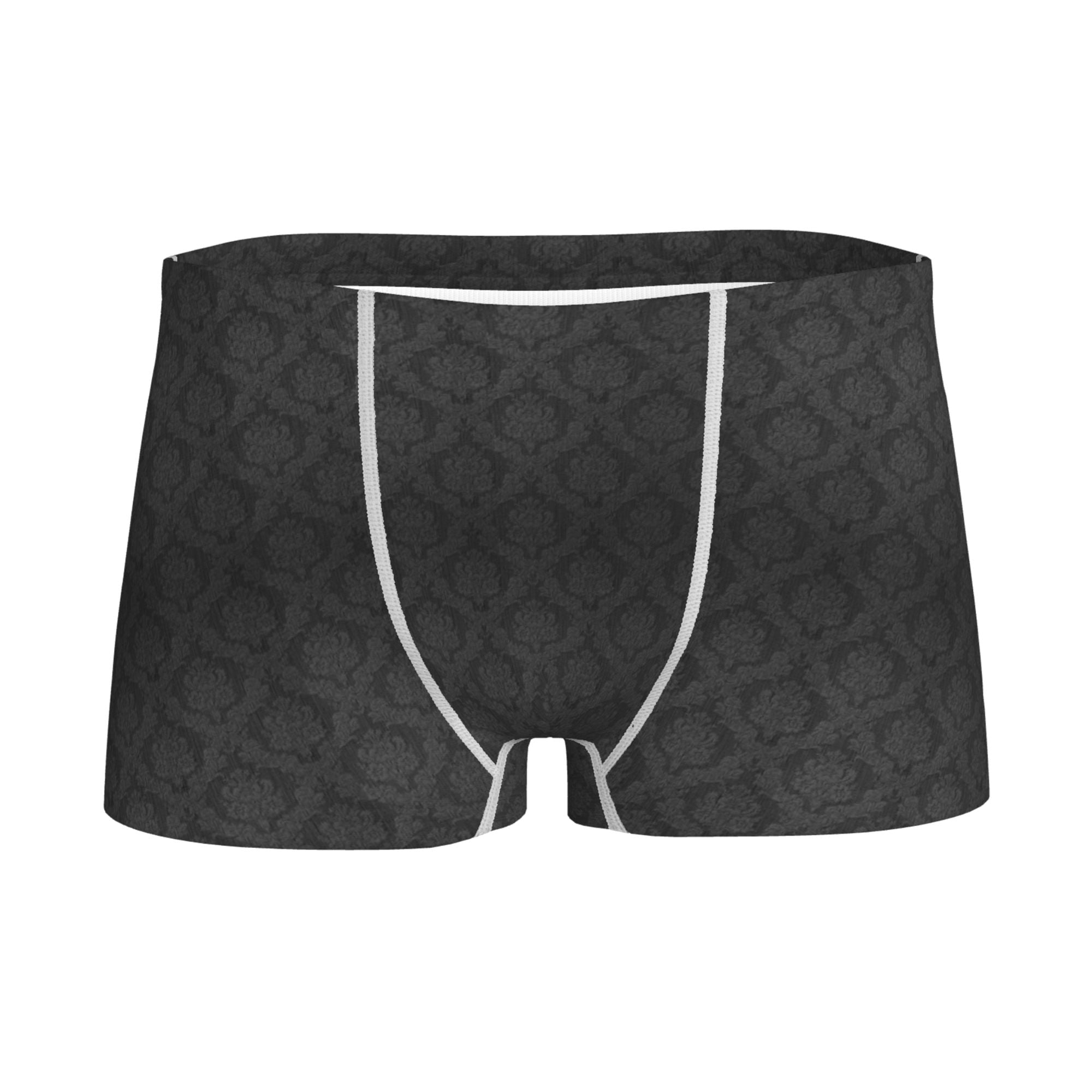 Black Elegant Ornaments Texture Boys'100 Cotton Boxer Brief Soft