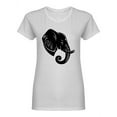 thumbnail image 1 of Black Elephant Head Shaped T-Shirt Women -Image by Shutterstock, Female XX-Large, 1 of 2