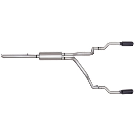 Black Elite Cat-Back Dual Split Exhaust System, Stainless Fits select: 2005-2008 DODGE DAKOTA, 2006-2009 MITSUBISHI RAIDER