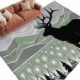 Black Elk Silhouette Washable Living Room Rugs 9'x12', Pine Forest Sage ...