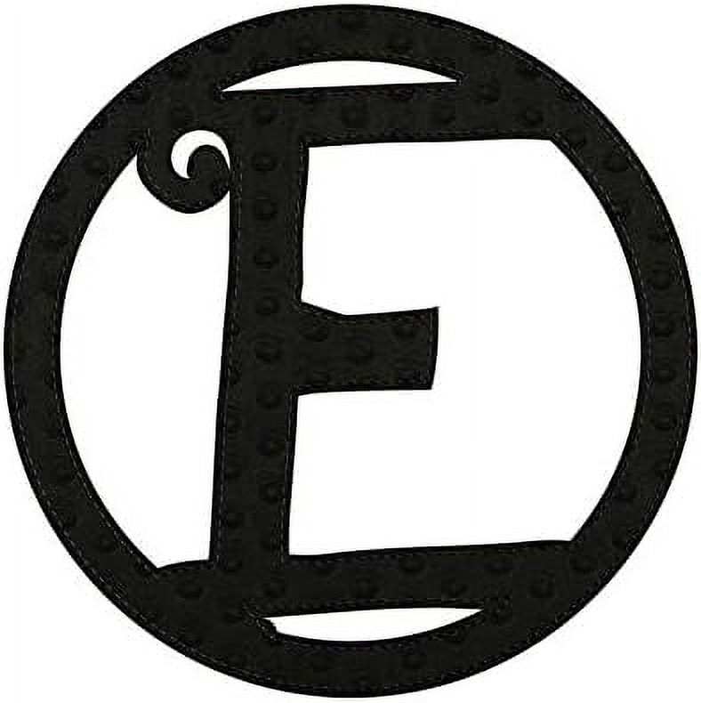 Black Embossed Felt Letter E