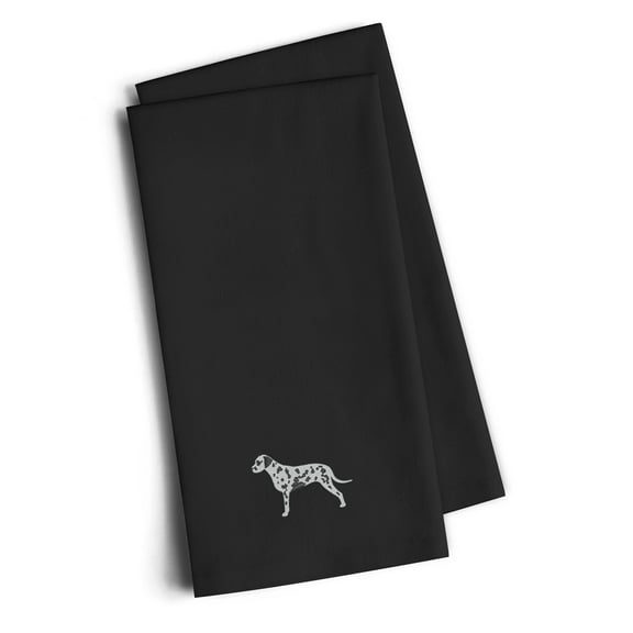 Black Embroidered Kitchen Towel Set of 2