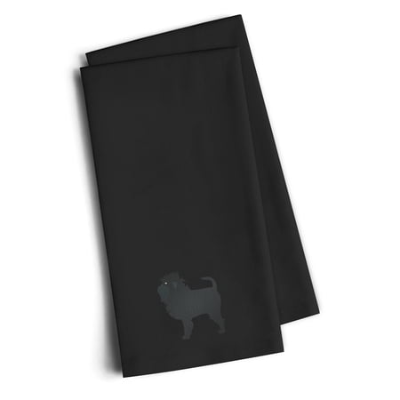 Black Embroidered Kitchen Towel Set of 2