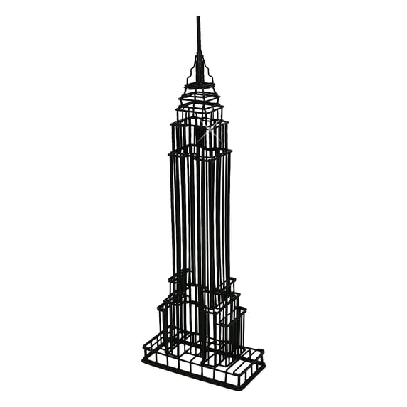 Black Empire State Building Wire Model