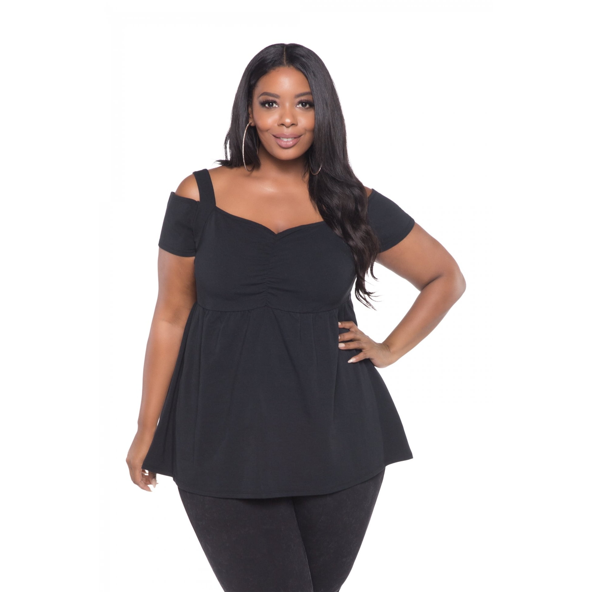 dressy black plus size tops