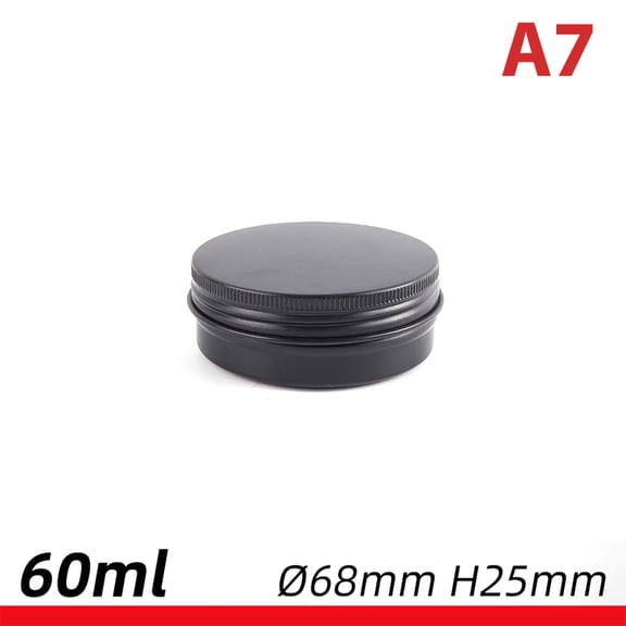 Black Empty Round Aluminum Box Metal Tin Cans Cosmetic Cream Diy Refillable Jar