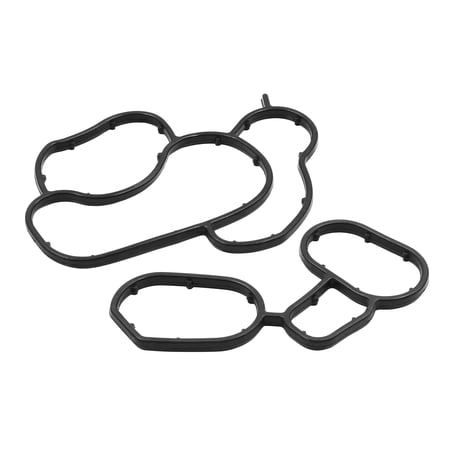 Black Engine Oil Filter Cooler Housing Gasket Seal Set for BMW 11427508970 11427508971