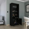 thumbnail image 1 of Black Engineered Wood Microwave Cabinet, 74-inches Tall, Modern Bedroom Cabinet With Glassware Storage,, 1 of 4